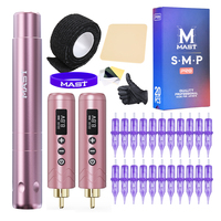 Mast Tour AIR Coreless Motor Tattoo Machine  2.3mm Stroke 2pcs Rechargeable Battery Included Permanent Makeup Cartridge Set