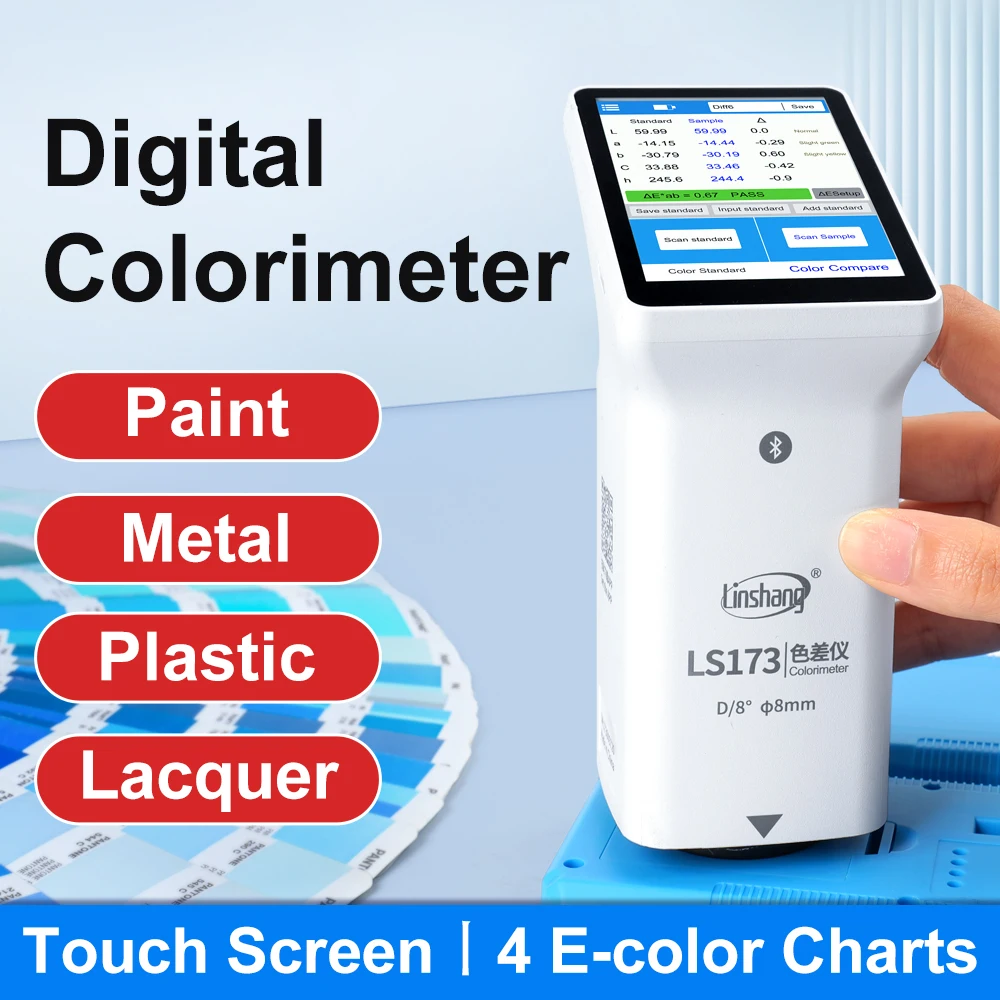 Colorimeter Color Analyzer Paint Colorimeters Portable Electronic Pantone NCS RAL Color Chart High Precision D/8 LS173