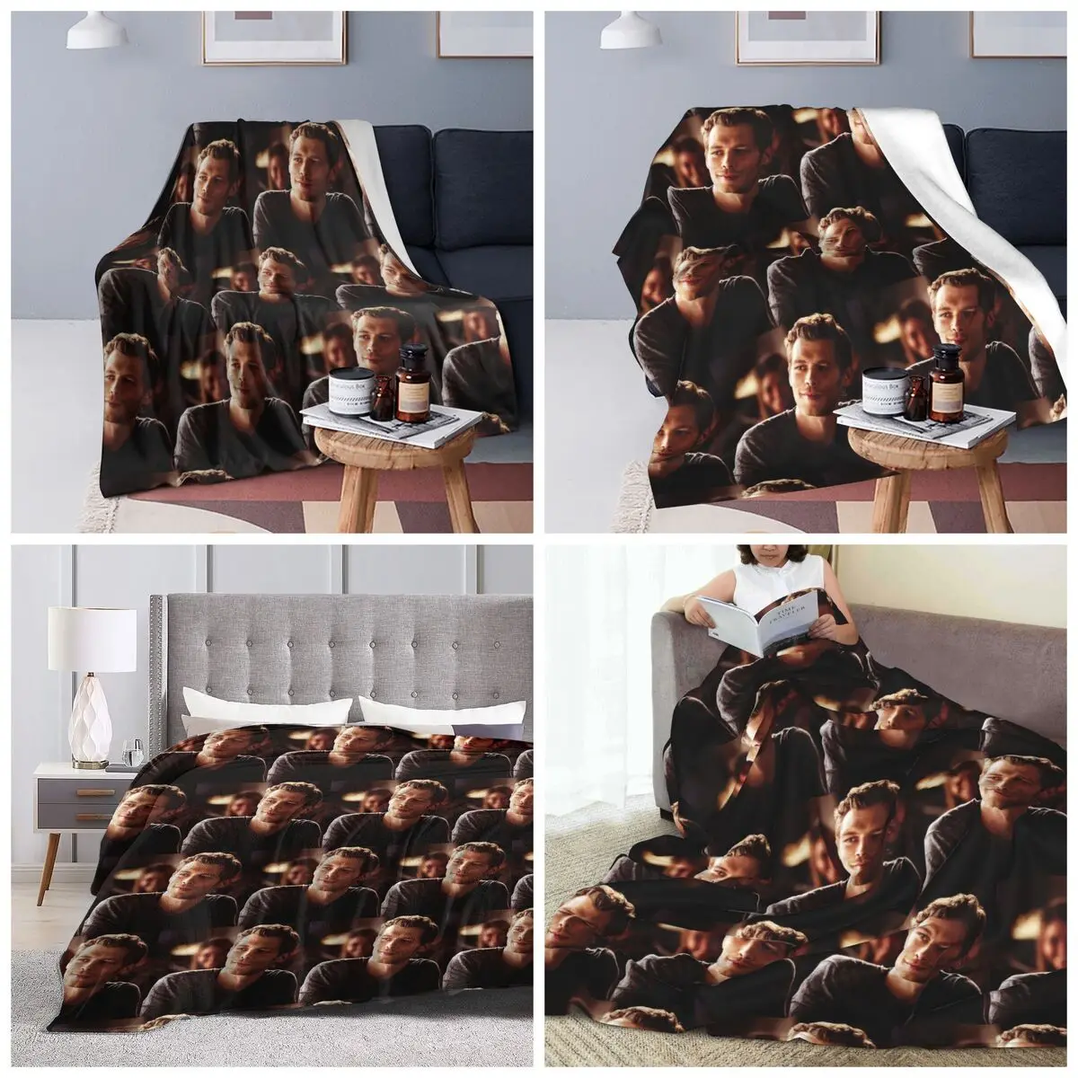 Klaus Mikaelson Blanket Soft Warm Flannel Throw Blanket Plush for Bed Travel Home Couch