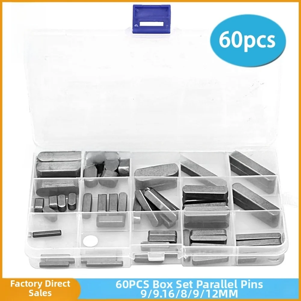 60pcs Parallel Pins Set 3mm-12mm A Type Half Round Square Key A-type Flat Key Pin With Semi-circular Square Pin At Both Ends