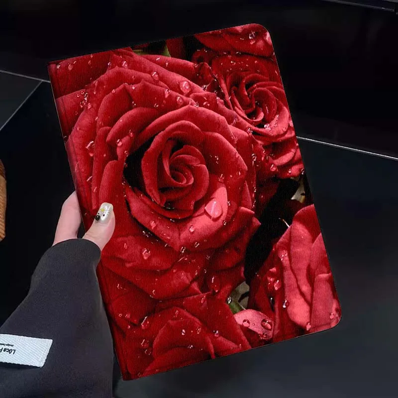 

Red Roses With Waterdrops Tablet Case For Huawei Honor MatePad MediaPad Air 5 6 7 11 V6 V7 V8 V9 X9 X8 T10 T10s C5e T5 Gift