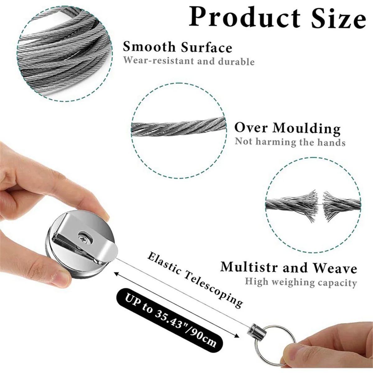 

AA98 4Pcs Heavy Duty Retractable Pull Pen Pencil Holder, Ideal Grip for Markers and Carpenter Pencils, Stretch Pencil Holder