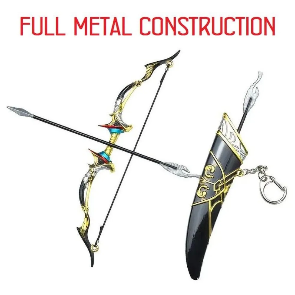 Mini Archery Bow Set Hunting Bow Model Metal Material Miniature Sports Toy Desktop Decoration Keychain for Adults Kids view 3