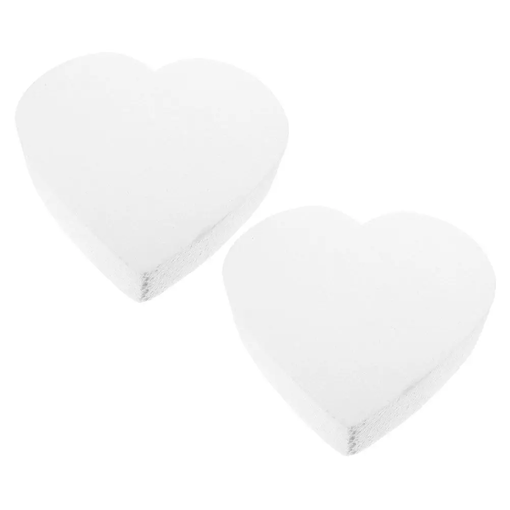 2Pcs Heart Shape Foam Cake Dummy Sturdy Polystyrene Wedding Cake Decorating Practice Birthday Valentine Supplies