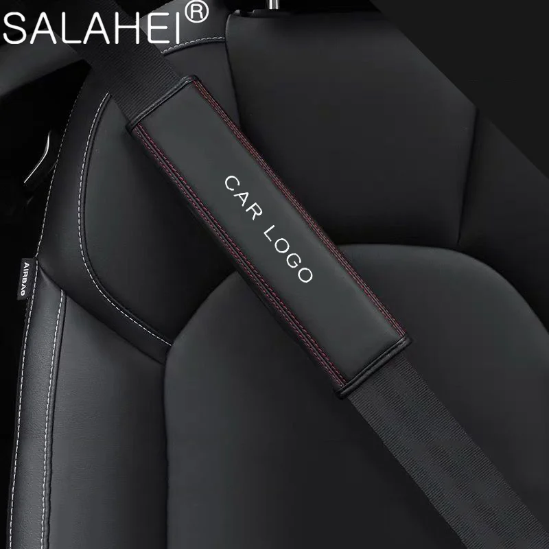 

2Pcs Car Seat Belt PU Leather Safety Belt Shoulder Cover Breathable Protection Seat Belt Padding Pad Auto Interior Accessories