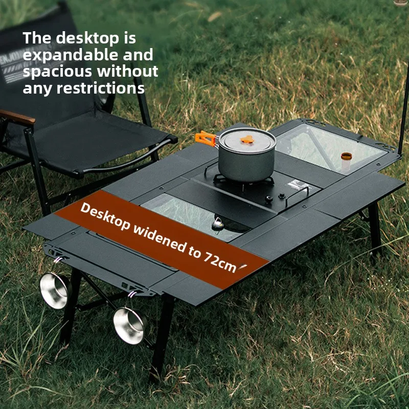 Outdoor camping aluminum alloy table expandable unit board camping cooking universal module accessories combination set