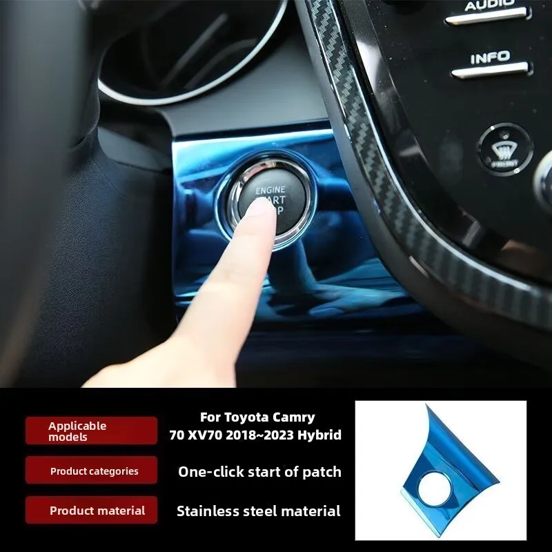 Für Toyota Camry 70 XV70 2018~2023 Hybrid Auto Mittelkonsole Schalthebelblenden Tastenaufkleber Ein-Knopf-Start Zierleisten Schutz-Kit