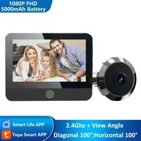 New 1080P Tuya Smart Life Home Digital Doorbell Viewer Peepholes Door Camera Eye WiFi IR Night Vision with 4.3 Inch Monitor