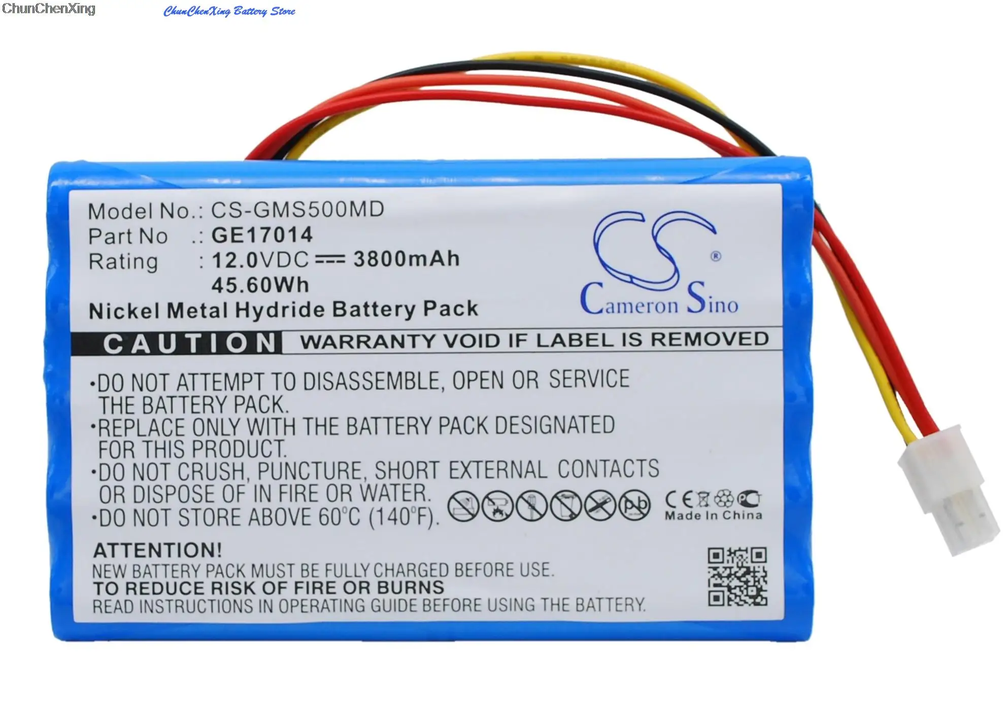 Cameron Sino 3800mAh Battery 17014, AMED2002, B11221 for GE Datex-Ohmeda S5, S5 PATIENT MONITO,  S5CAM,