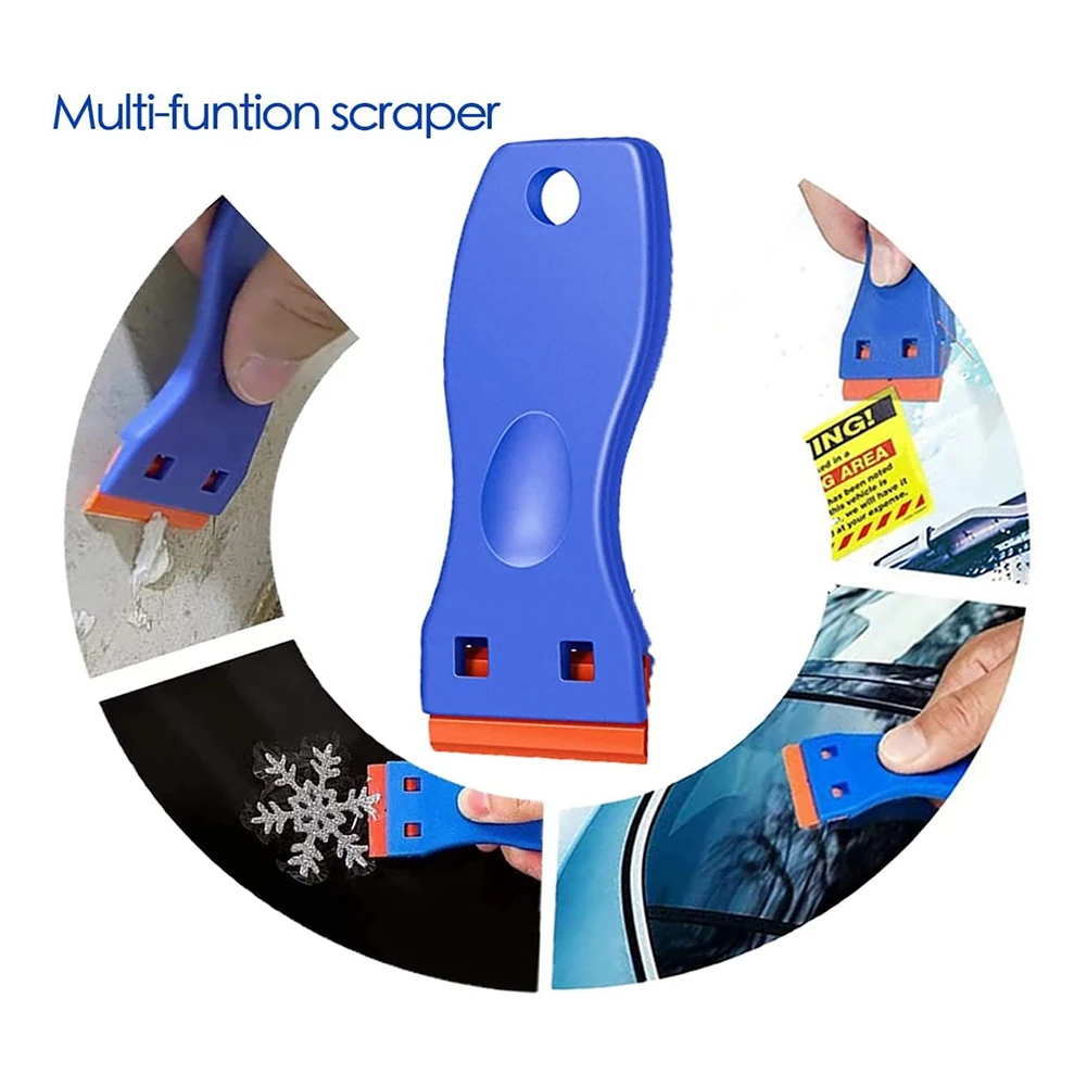 A64Z 3Pack Plastic No Scratch Sticker Razor Blades For Cleaning Adhesive Label Decal Glue From