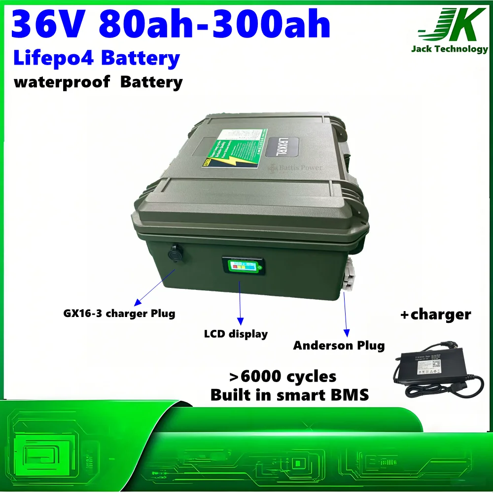 

36v 150ah 100ah waterproof multifunctional use Lifepo4 Battery be used in outdoor camping propellers and other places