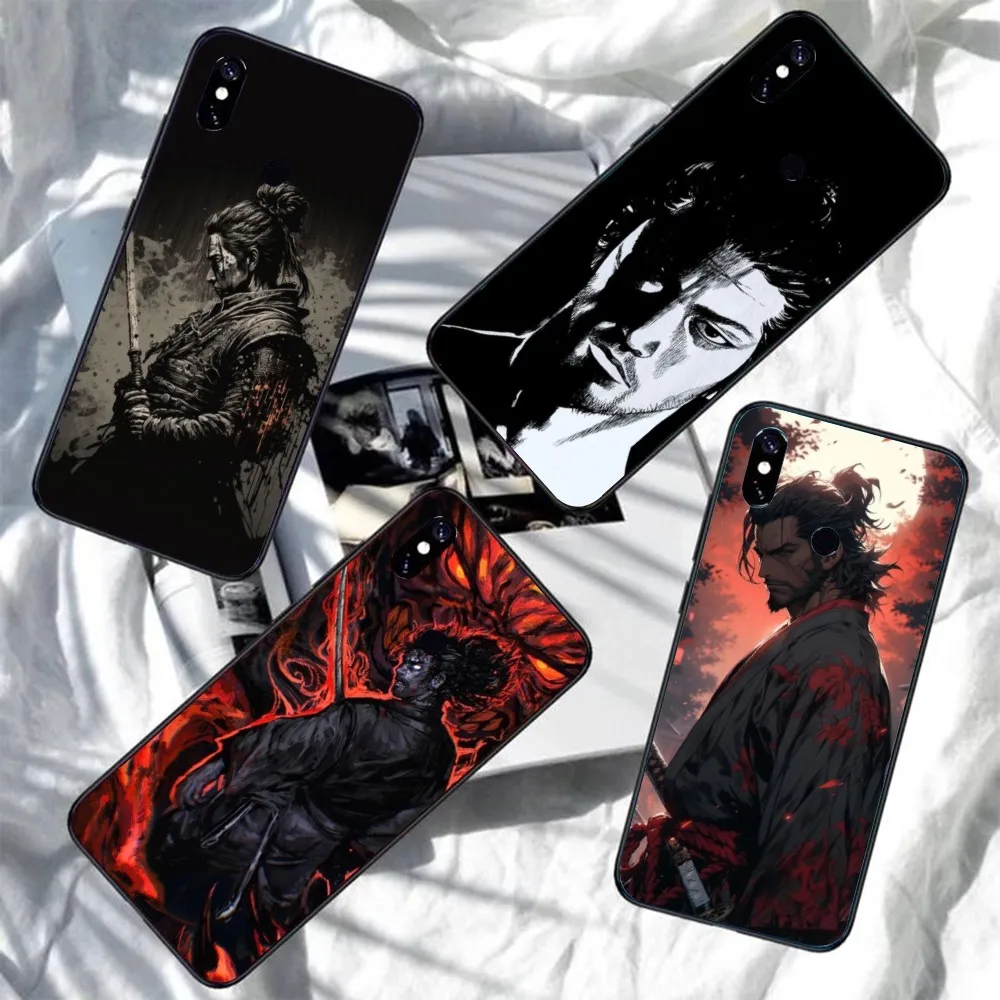 Miyamoto Vagabond Mobile Cell Phone Case for Xiaomi Redmi Note 12 11 10 9T 8 7 Pro 9 9A 9C 8 Black Soft Phone Cover Funda