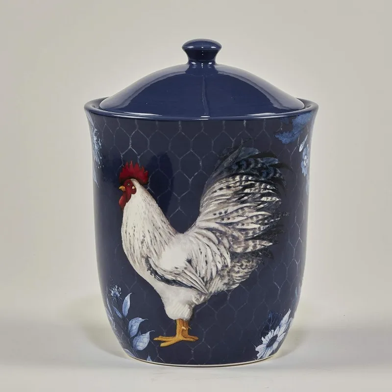 Indigo Rooster 3 pc Canister Set, 52 oz,74 oz. 96 oz, Multicolor