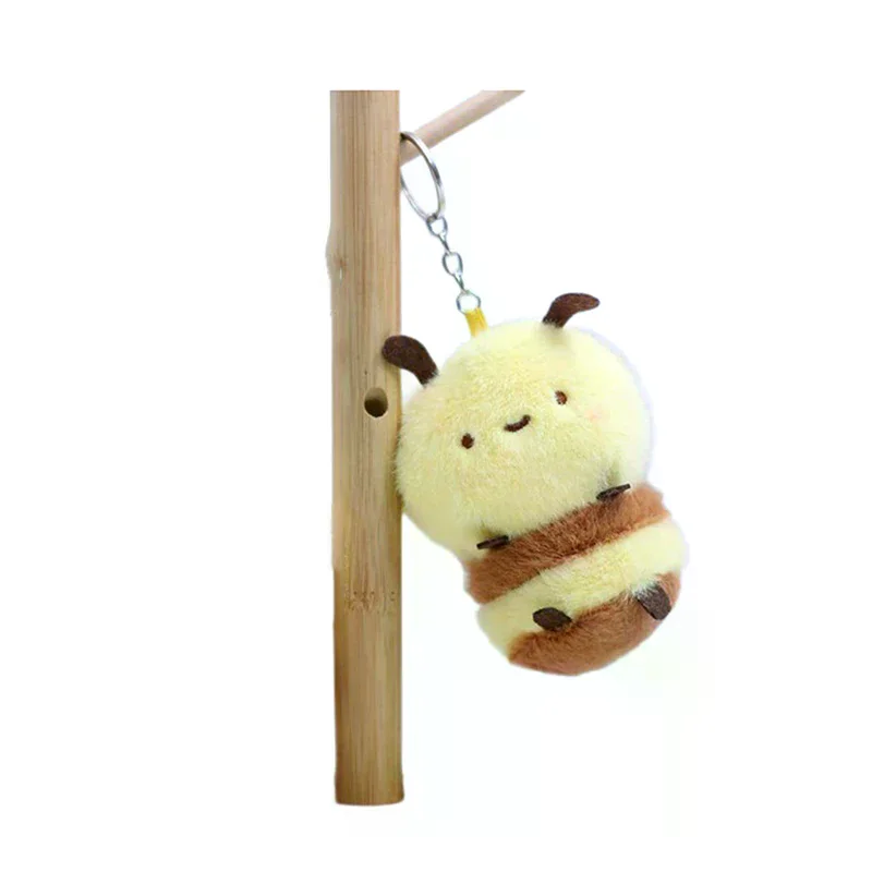 LLavero con colgante de muñeco de abeja, mochila elegante, bolso, colgante de muñeca, colgante de regalo para niña de peluche, llavero de insecto bonito Interior del coche