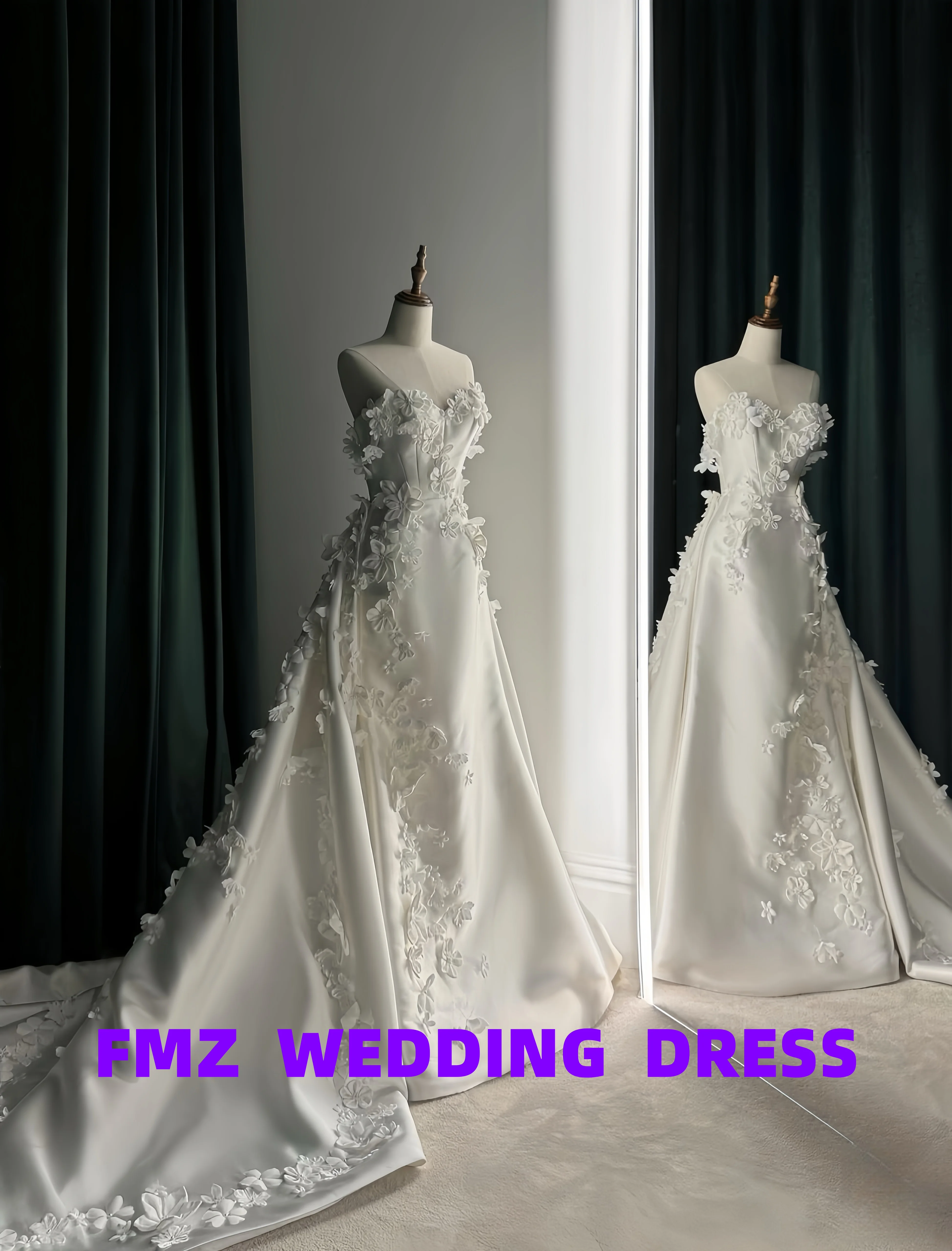 Vestidos de novia de sirena desmontables sin mangas personalizados sin tirantes vestidos para muje bata de mariee