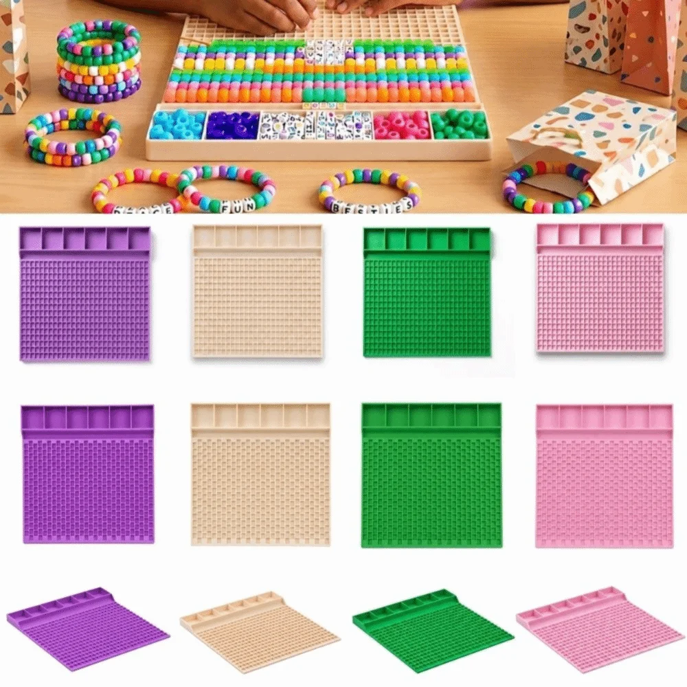 DIY Pony Beads Fast Stringing Tray Multi-Compartment Thickened Bead Bracelet Board Versatile Portable