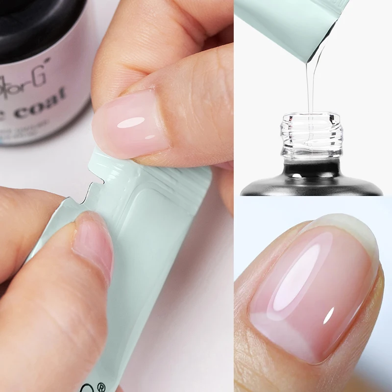 10ML Base Top Coat Refill Nail Gel Polish No-Wipe Transparent Glossy Top Gel For Manicure Soak Off UV Base Varnish Protects Nail
