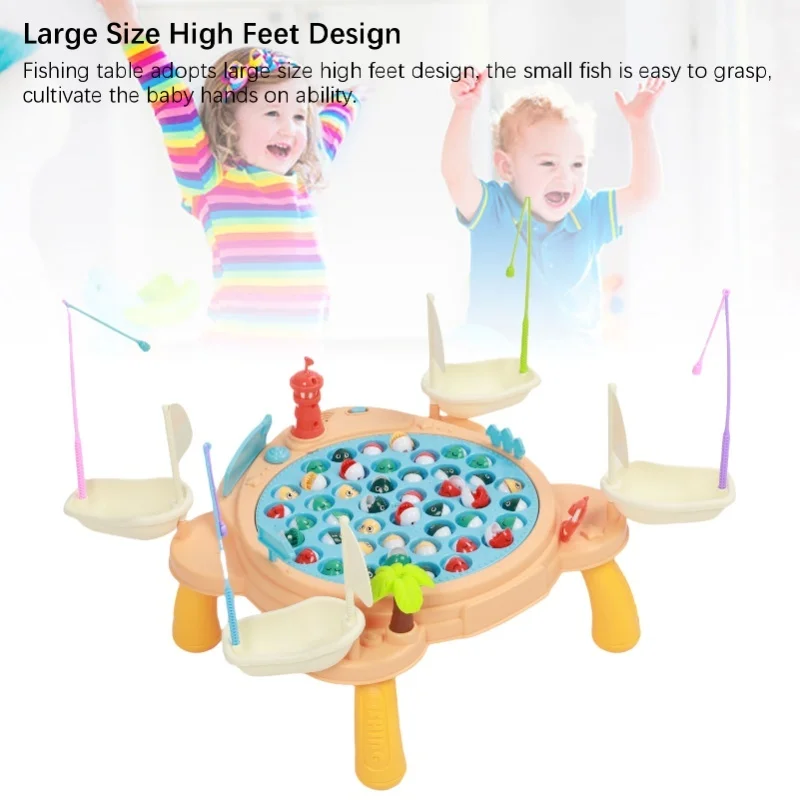 لعبة الصيد المغناطيسية كبيرة الحجم التعليم المبكر الوالدين والطفل التفاعلية الموسيقى الخفيفة لعبة طاولة الصيد للأطفال