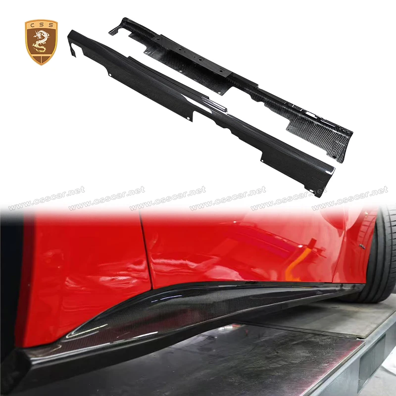 

Dry Carbon Fiber Car Side Skirt Panel Extension Kit For Ferrari F12 2012 2013 OEM Auto Door Sill Additional Pedel Decoration
