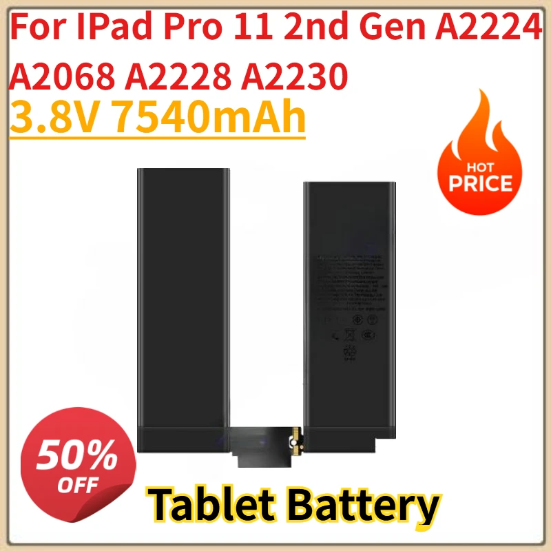 

Высококачественный новый аккумулятор для планшета 3,8 В, 7540 мАч для iPad Pro 11, 2-го поколения A2224 A2068 A2228 A2230