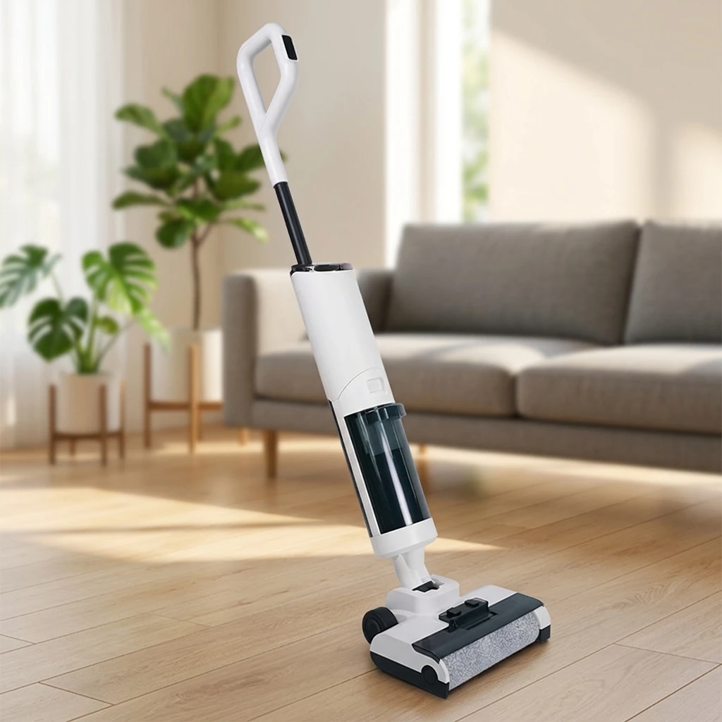 Portable Cordless Floor Washing Machine Wet/Dry Vacuum with Anti-Entanglement Hair Function for Home & Hotel