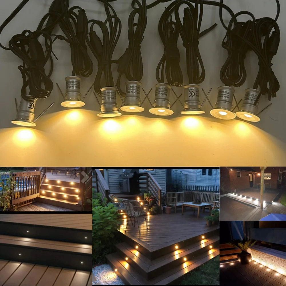 

Outdoor Patio Staircase Landscape LED Lights DC12V Waterproof Small Stairs Step Deck Lamps Guide Garden Lawn Decoration Lighting