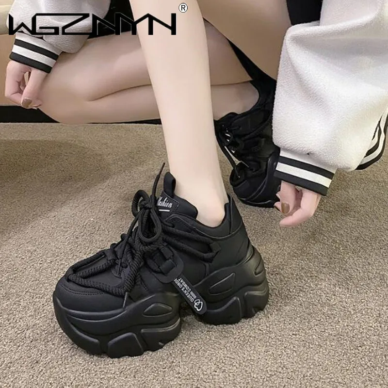 

Autumn Women's Sneakers New Breathable High Platform Shoes Woman Ladies Vulcanize Casual Chunky Sneakers Zapatillas Mujer 7.5CM