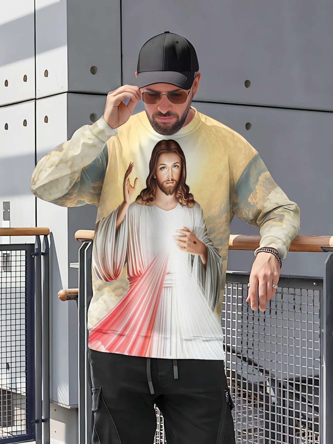 Christianity Sweatshirt Jesus Pattern Printed Round Neck Sportshirt Men Women Long Sleeve Casual Male Harajuku Style Tops