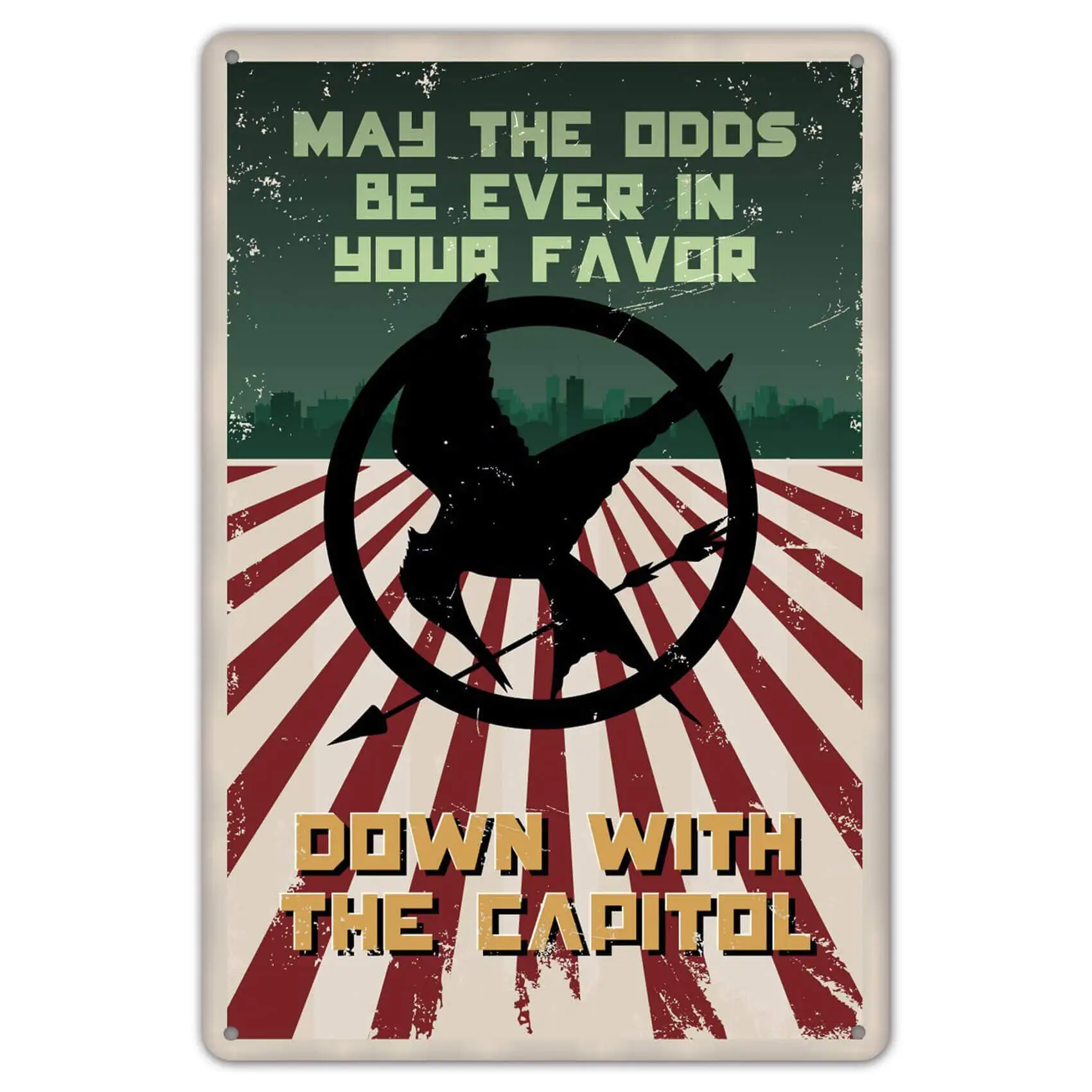 1p Wall Decor Metal 8 x 12inch - Hunger Games May The Odds Be Ever in Your Favor Sign Tin Sign Personalized Metal Signs