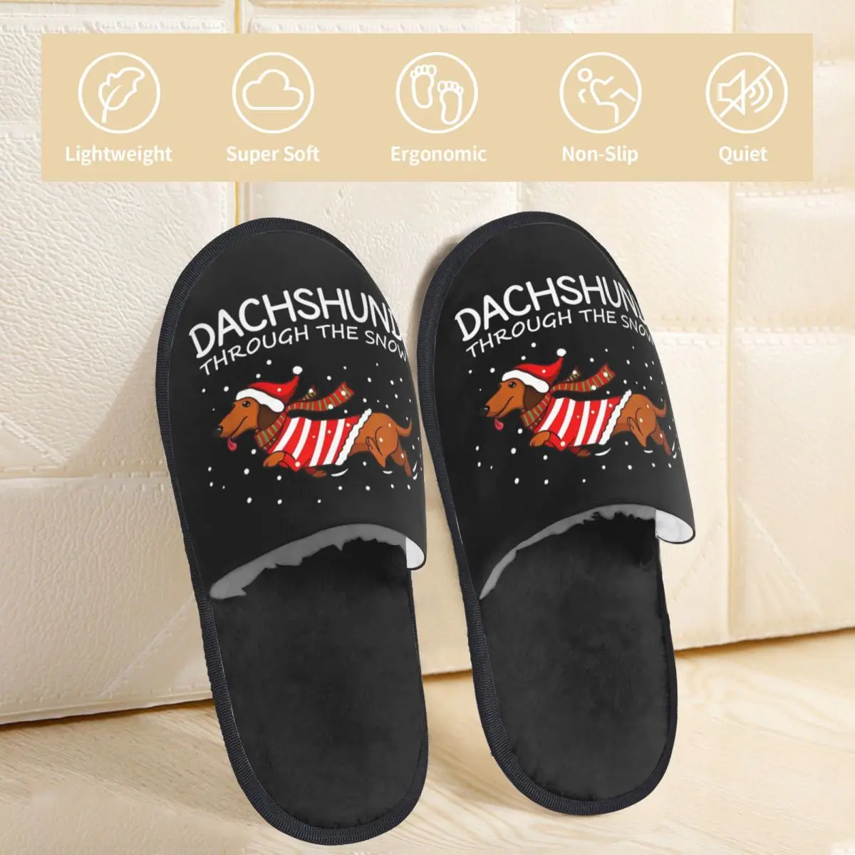 Dachshund Dog Funny Slippers for Woman Man Home Shoes Soft SPA Slippers