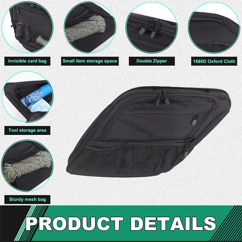 For Ford Explorer 2020+ Car Trunk Side Window Storage Bag Oxford Cloth Black Interior Accessories