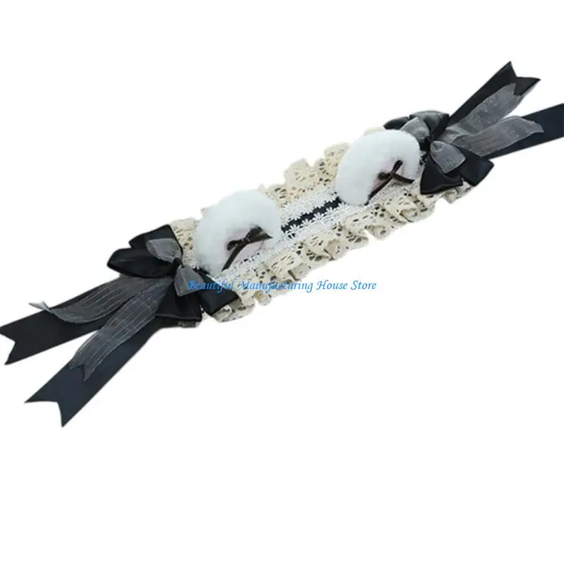 E56A Lolit Bear Headband Bow Headband Lolit Bear Ear Headband Lolit Hairband