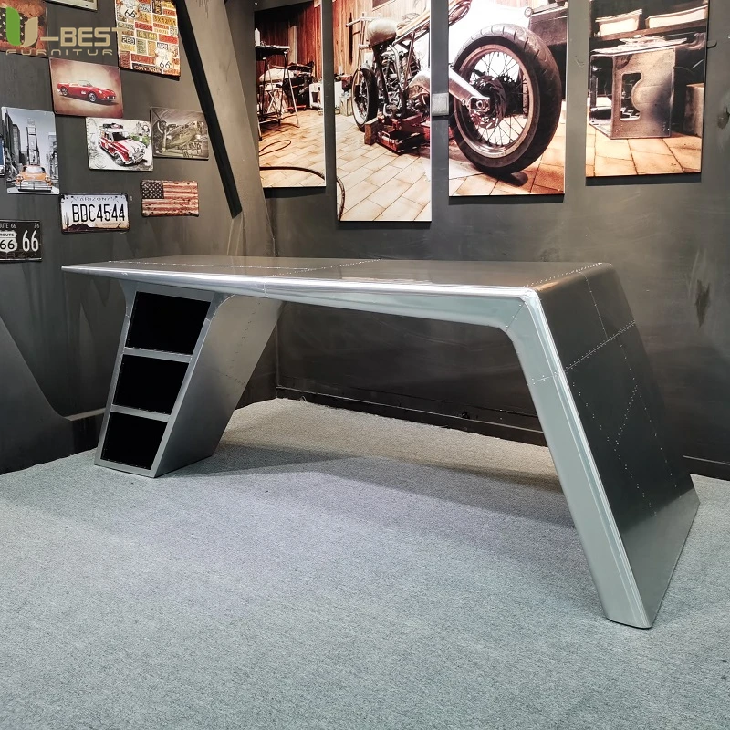 U-best Mid Century Aviator Wing Desk Vintage Aluminium Table Aviation Office Desk Home Office Hotel Unique Design