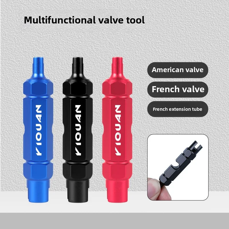 3-in-1 Bike Multifunctional Valve Core Remover Tool Wrench Spanner for Bicycle Schrader and Presta Valve Extender image 2