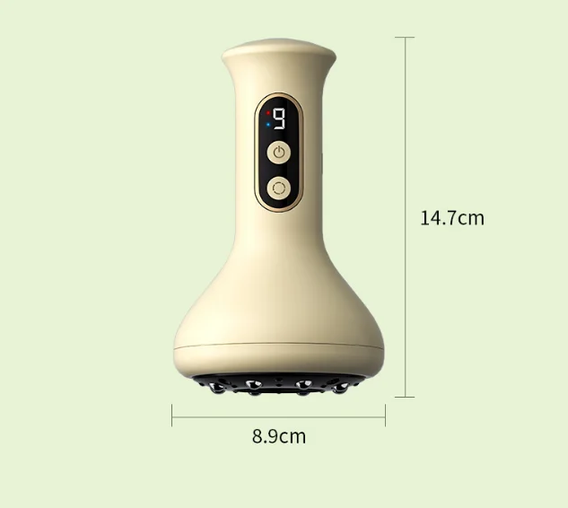 USB Rechargeable Abdominal Massager for Hot Compress and Adjustable Guasha Cupping Intensity Arm and Leg Massage Handheld view 2