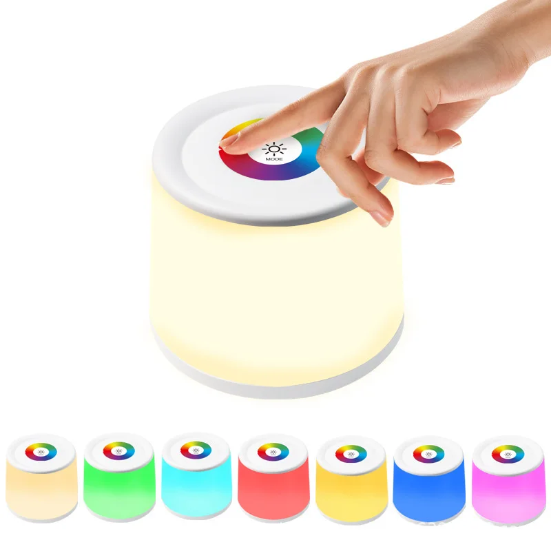 Lampka nocna LED przenośny stolik nocny sterowanie dotykowe lampki do spania do sypialni ładowalna lampka nocna USB atmosfera