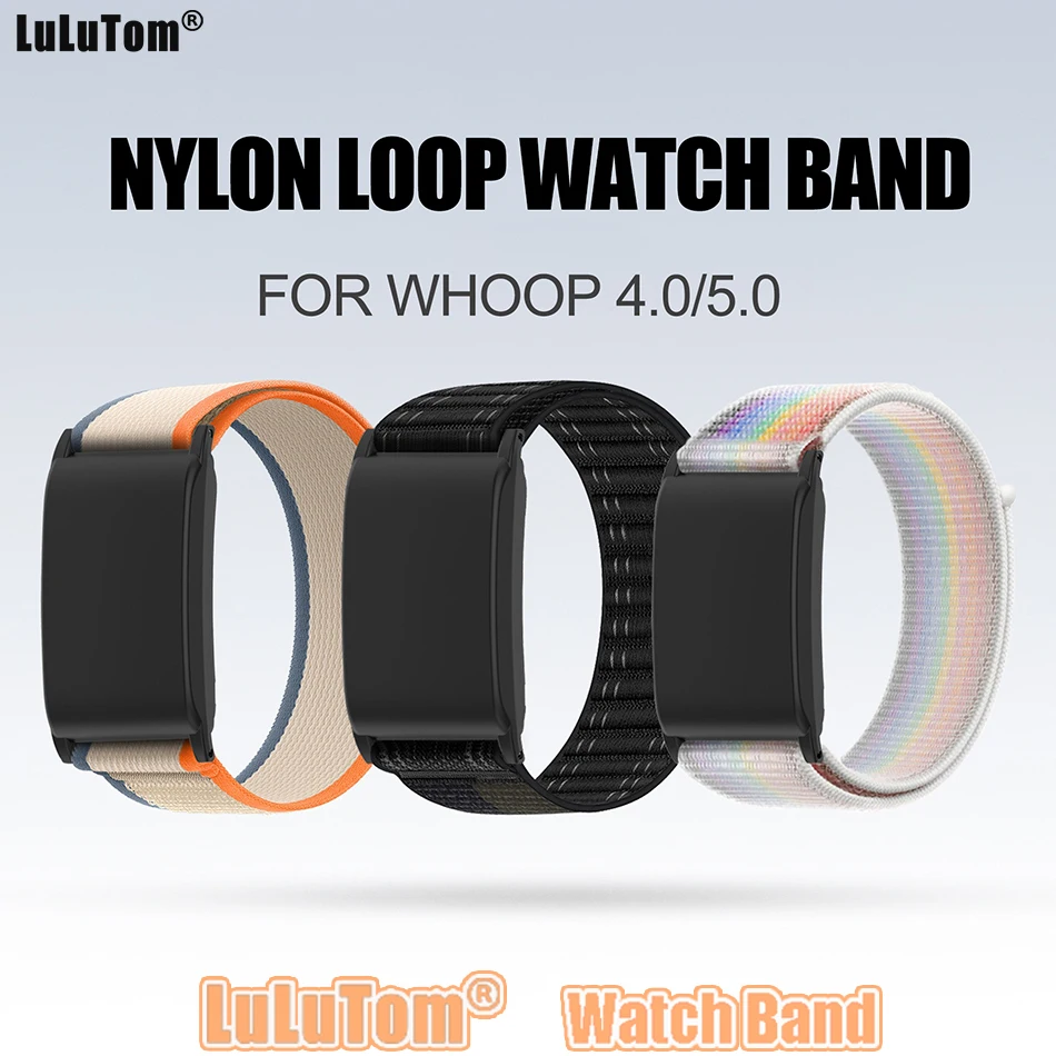 

Fashion Sports Nylon Weave Loop Watch Strap For WHOOP 5.0 Soft-Touch Wristband for WHOOP 3.0/4.0 Breathable Velcro Replace Band