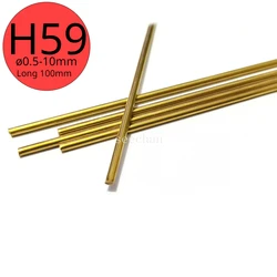 1-10pcs Length 100mm H59 Solid Brass Round Bar rod Metal Diameter 0.5/0.8/1.2/1.6/2/2.5/3/4/5/6/8/10/12/14/16/18/20mm CNC Tools