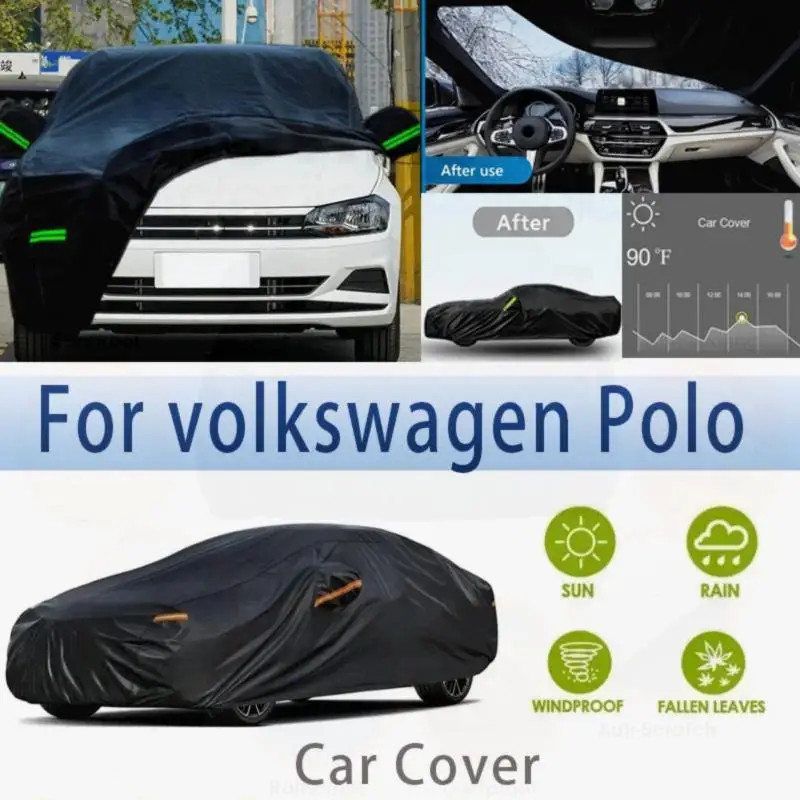

Для Volkswagen Polo наружная защита водонепроницаемый пылезащитный полный снег солнцезащитный козырек внешние аксессуары для Volkswagen Polo Car Cov