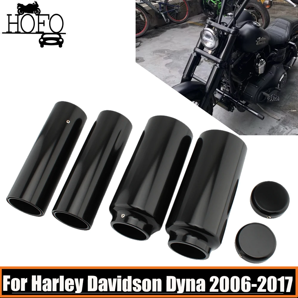 For Harley Davidson Dyna 2006-2017 Motorcycle Upper Lower Front Fork Shock Absorber Cover Protective Sleeve