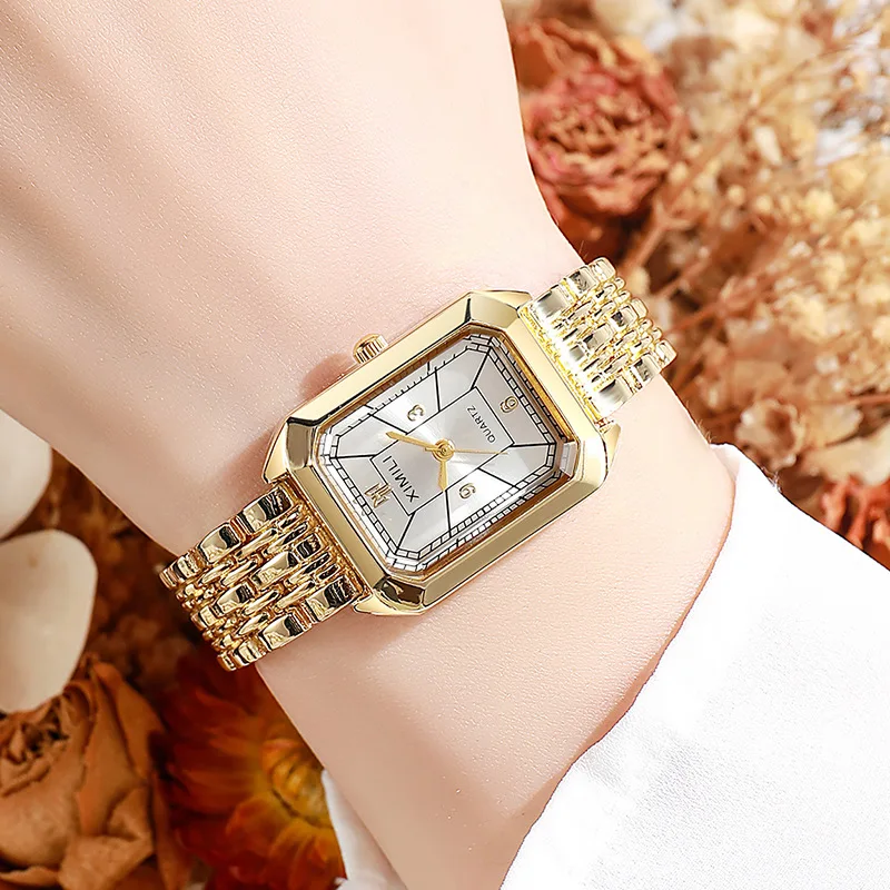 Women's Square Quartz Watch Simple Versatile Stylish Exquisite Wristwatch for Ladies Female Casual Watches Daily Wear Girl Gifts