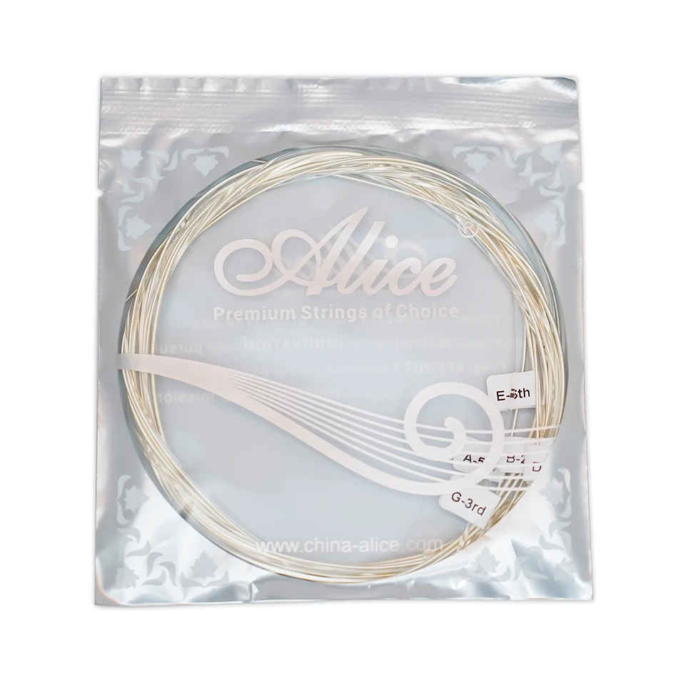 Alice AC130 Professionelle klassische Gitarre, Gitarrensaiten, versilbertes Kupfer, umsponnen, durchsichtiges Nylon, normale hohe Spannung, 6 Saiten – Detail 6