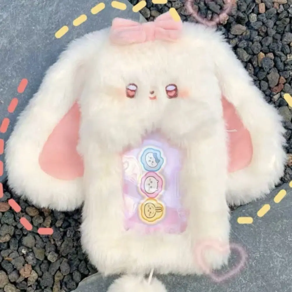 Cute Multifunctional Photocard Case Big Eared Rabbit/Border Collie Rabbit/Dog/Cat Photo Card Holder Plush Card Case Gift