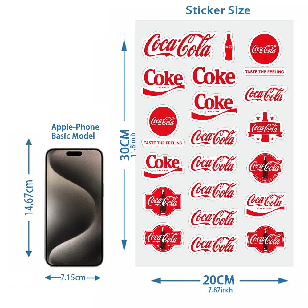 Vintage Retro Soda Pop Decor Stickers Classic Red White Beverage Badge Graphic Decals for Laptop Luggage Toolbox Cooke