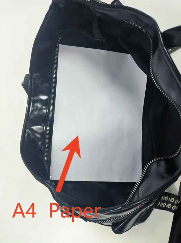 Vintage Distressed Tote Bag mit Kreuznieten, Große Unisex Umhängetasche, Reißverschluss-Handtasche aus Cracked PU für Damen – Detail 2