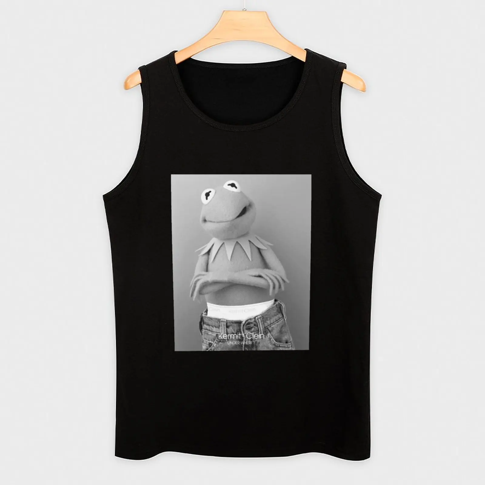 Vintage 90s Kermit Clein Under Where Tank Top gym Men's t-shirts Men's summer clothes Vest male bodybuilding for men