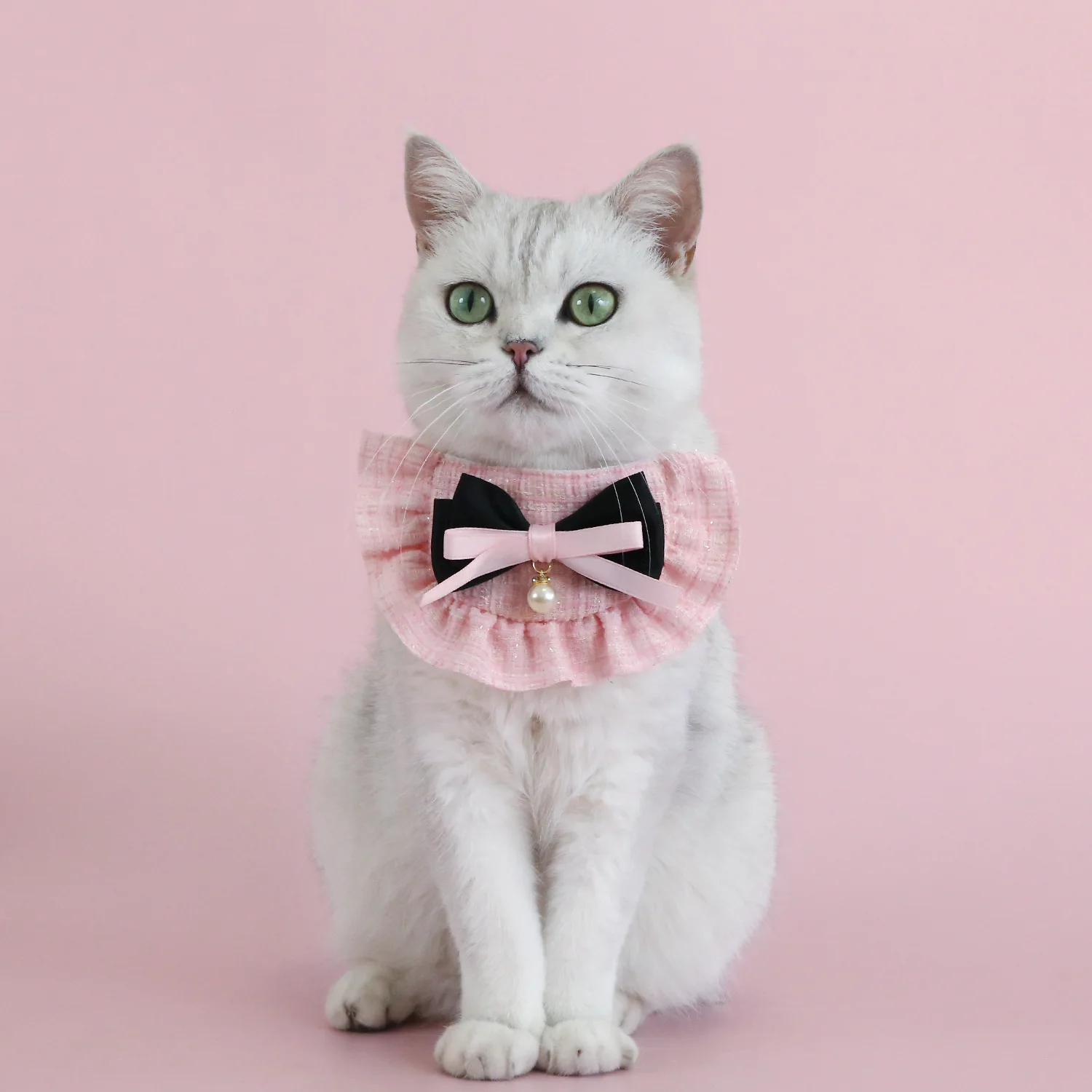 Haustier Katze Strickmütze Set Prinzessin duftende Baskenmütze Perle Schleife Blume Hund Hüte Paddel Set für Teddybär Welpen Katze Party Dress Up – Detail 16