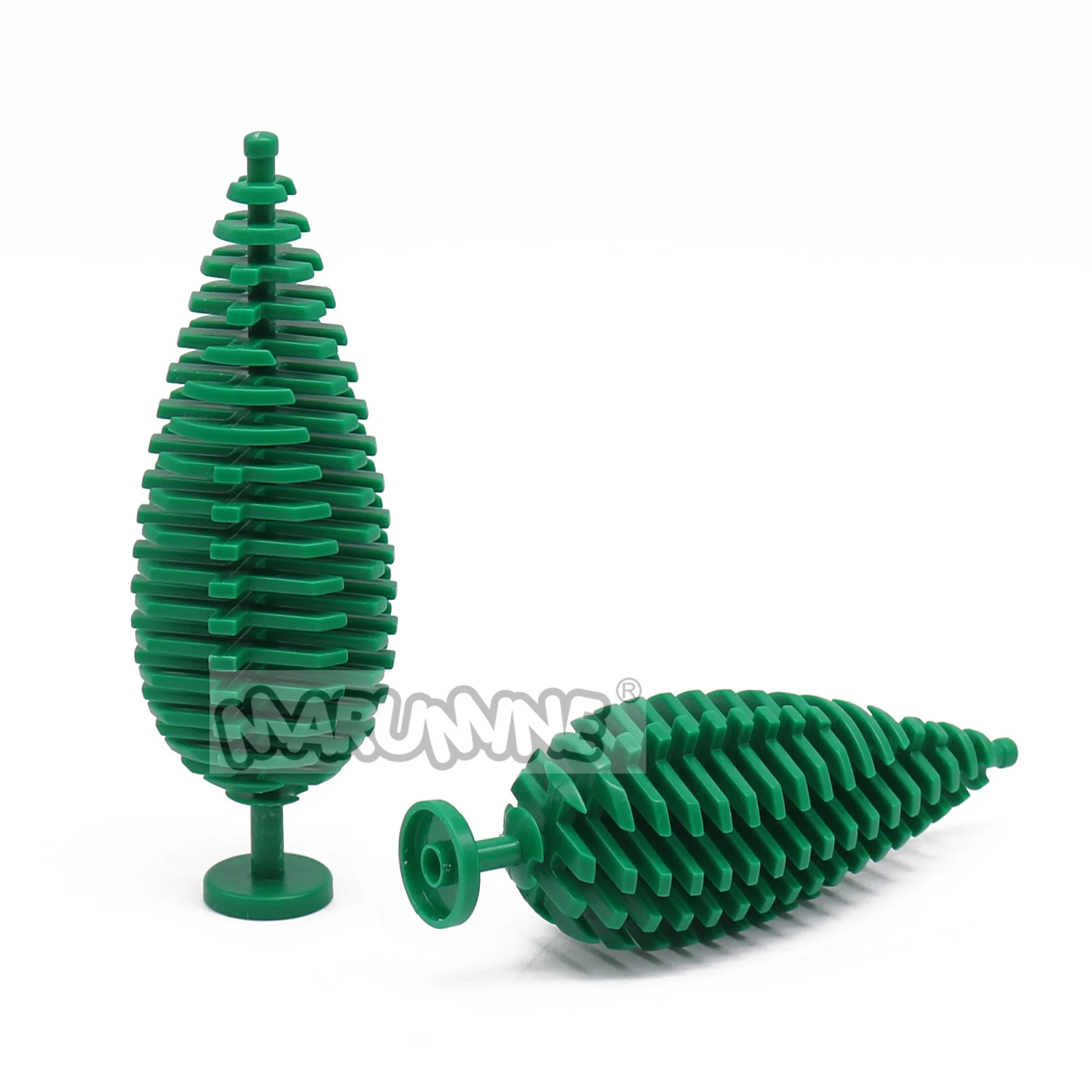 Marumine 6 STKS MOC Blokken Plant Boom Grenen Bouw Stad Straat Jungle Bouwstenen Onderdelen Accessoires 2435 3471 Compatibel
