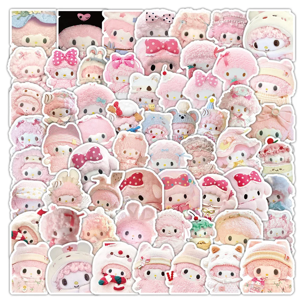 63 قطعة الكرتون لطيف سانريو البيانو الكتابة على الجدران ملصق DIY بها بنفسك الديكور قضية الهاتف المحمول دفتر كوب ماء لعبة هدية ملصق