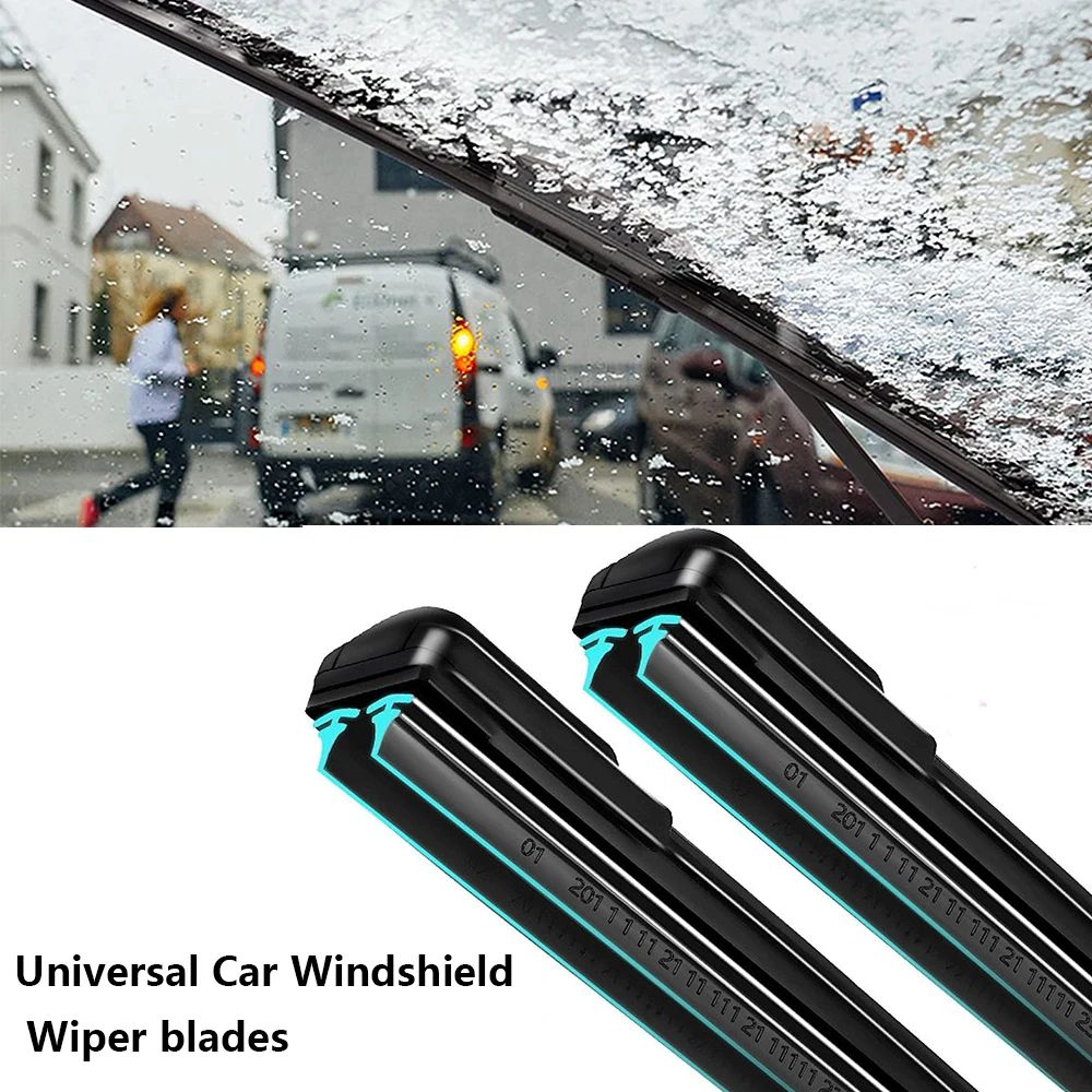 Car Windshield Wiper blades Universal Soft Double layer Rubber Frameless Bracketless Front Windscreen Brushes Washer Accessories